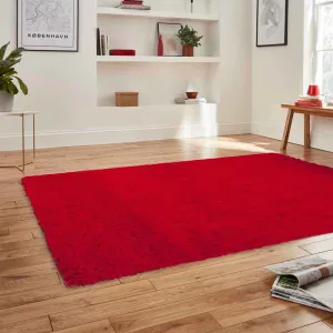 160 x 220 cm Polypropylene Modern Soft Shaggy Pile Rug, Light Red