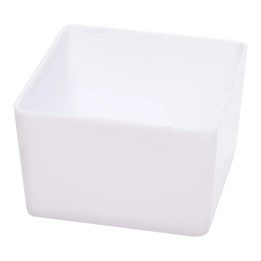 2 oz Square White Plastic Short Quadrato Cup - 1 3/4" x 1 3/4" x 1" - 100 count box