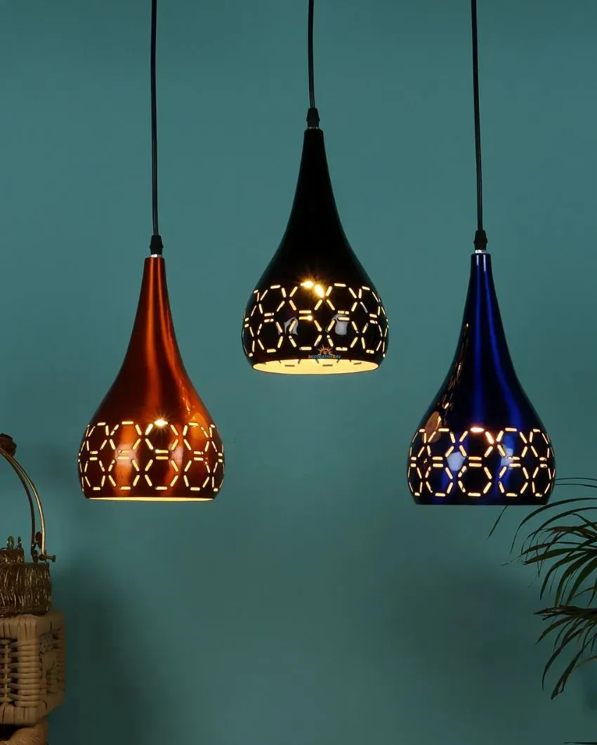 3 Lights Cutting Hanging In Mix Colour Ceiling Lamp