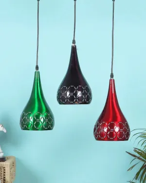 3 Lights Cutting Hanging In Mix Colour Ceiling Lamp