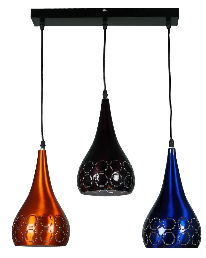 3 Lights Cutting Hanging In Mix Colour Ceiling Lamp