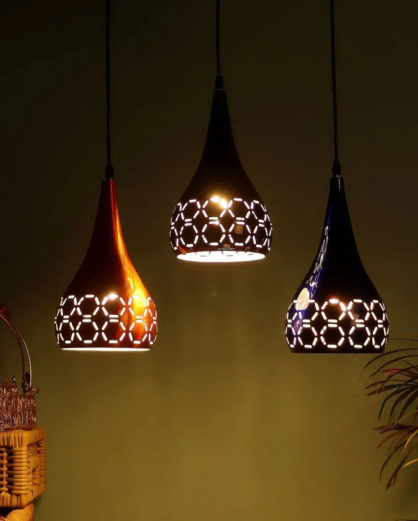 3 Lights Cutting Hanging In Mix Colour Ceiling Lamp