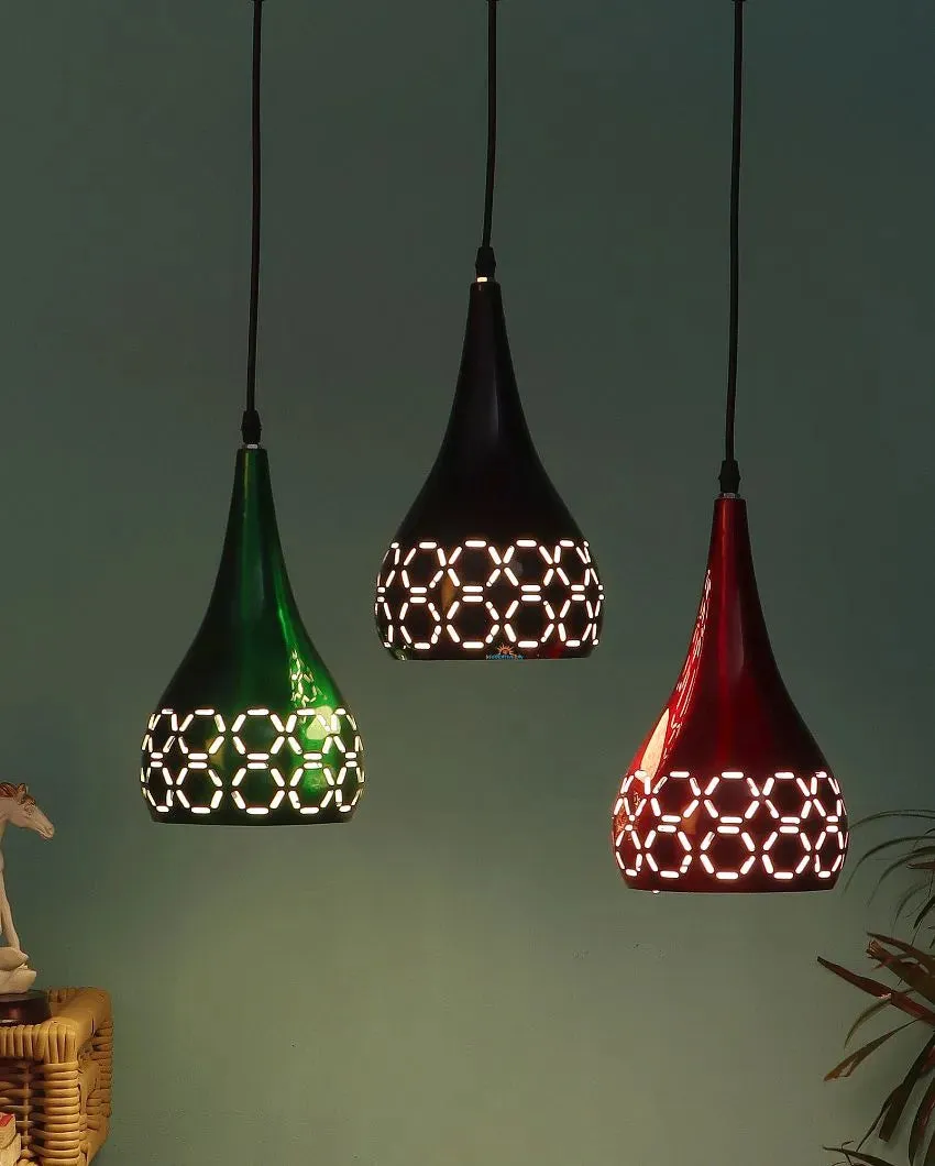 3 Lights Cutting Hanging In Mix Colour Ceiling Lamp