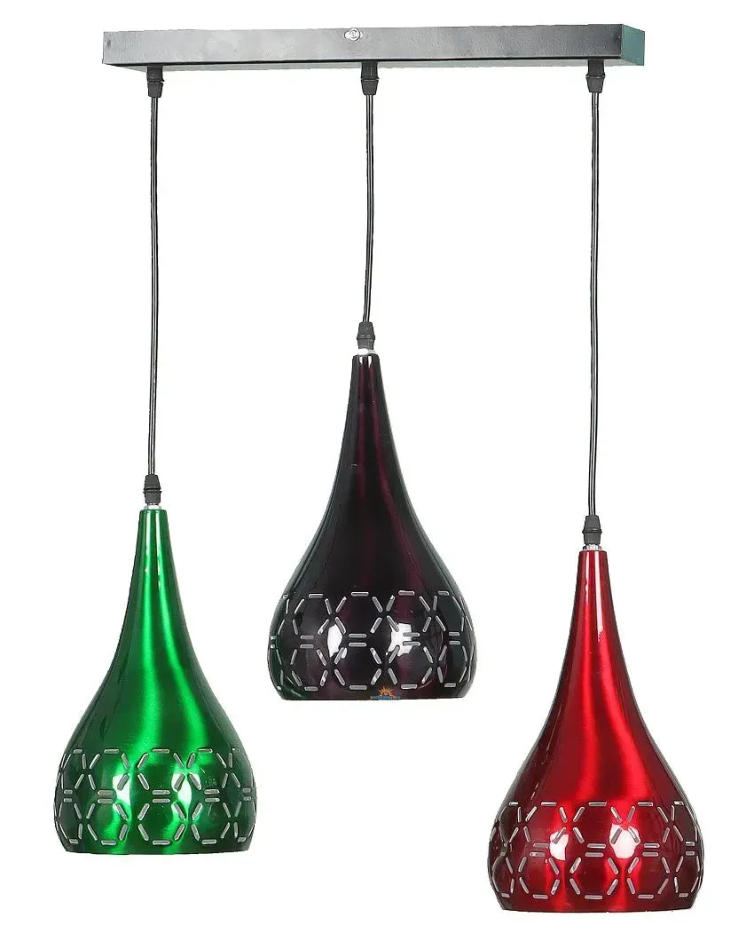 3 Lights Cutting Hanging In Mix Colour Ceiling Lamp