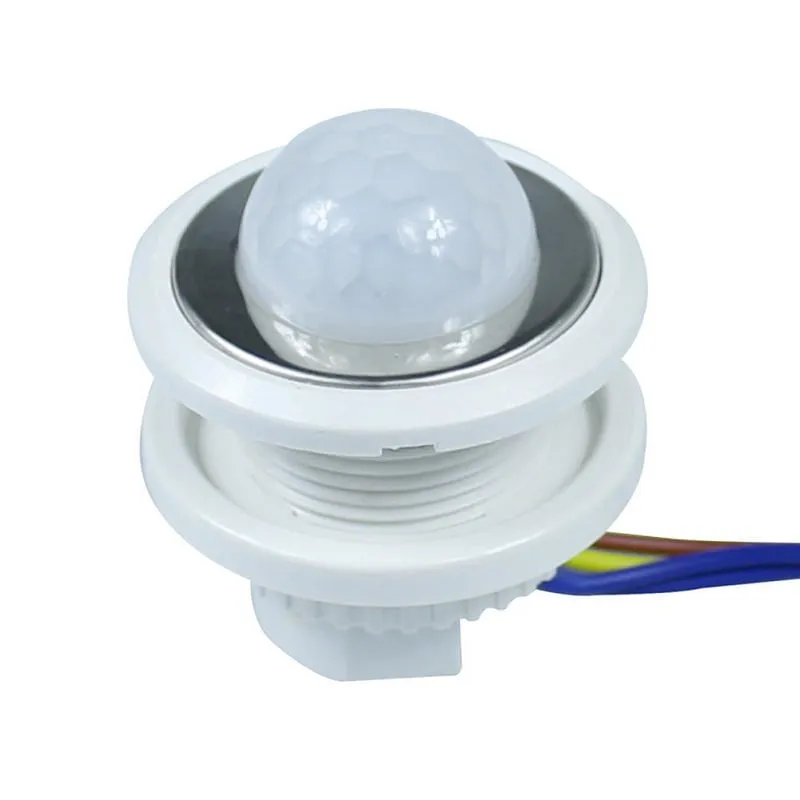 40mm 220VAC PIR Detector Infrared Motion Sensor Switch With Adjustable Light Sensitivity and Time Delay