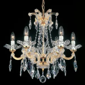 6 Light Austrian Scholer Crystal Maria Theresa Chandelier