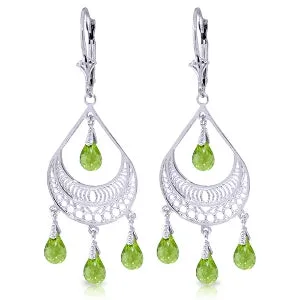 6.75 Carat 14K Solid White Gold Lime Daiquiri Peridot Earrings