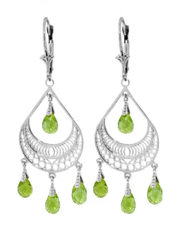 6.75 Carat 14K Solid Yellow Gold Barcelona Peridot Earrings