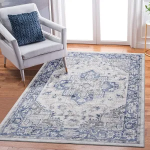 6X9 Blue/Grey/Oriental Non-Shedding Living Room Bedroom Dining Home Office Stylish and Stain Resistant Area Rug