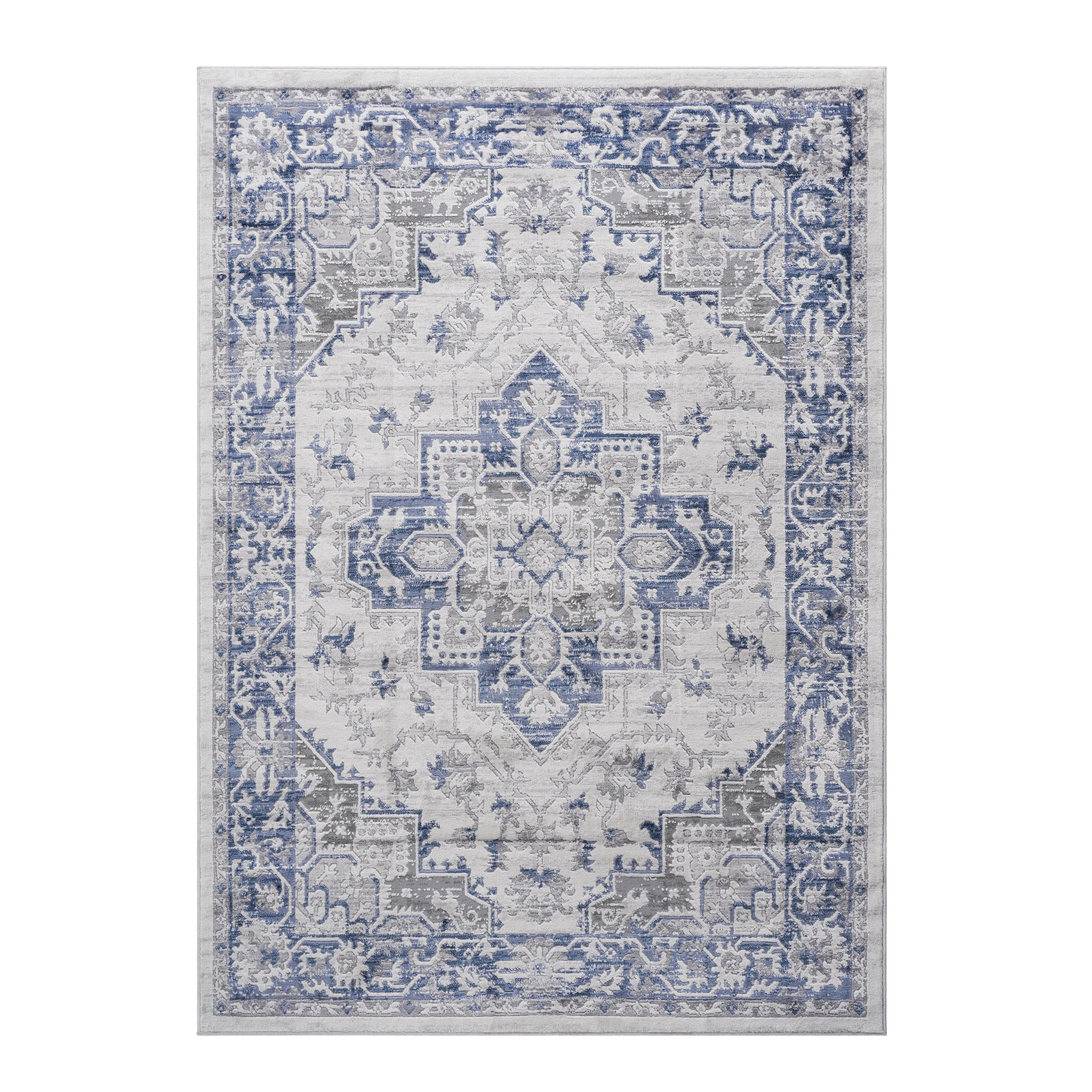 6X9 Blue/Grey/Oriental Non-Shedding Living Room Bedroom Dining Home Office Stylish and Stain Resistant Area Rug