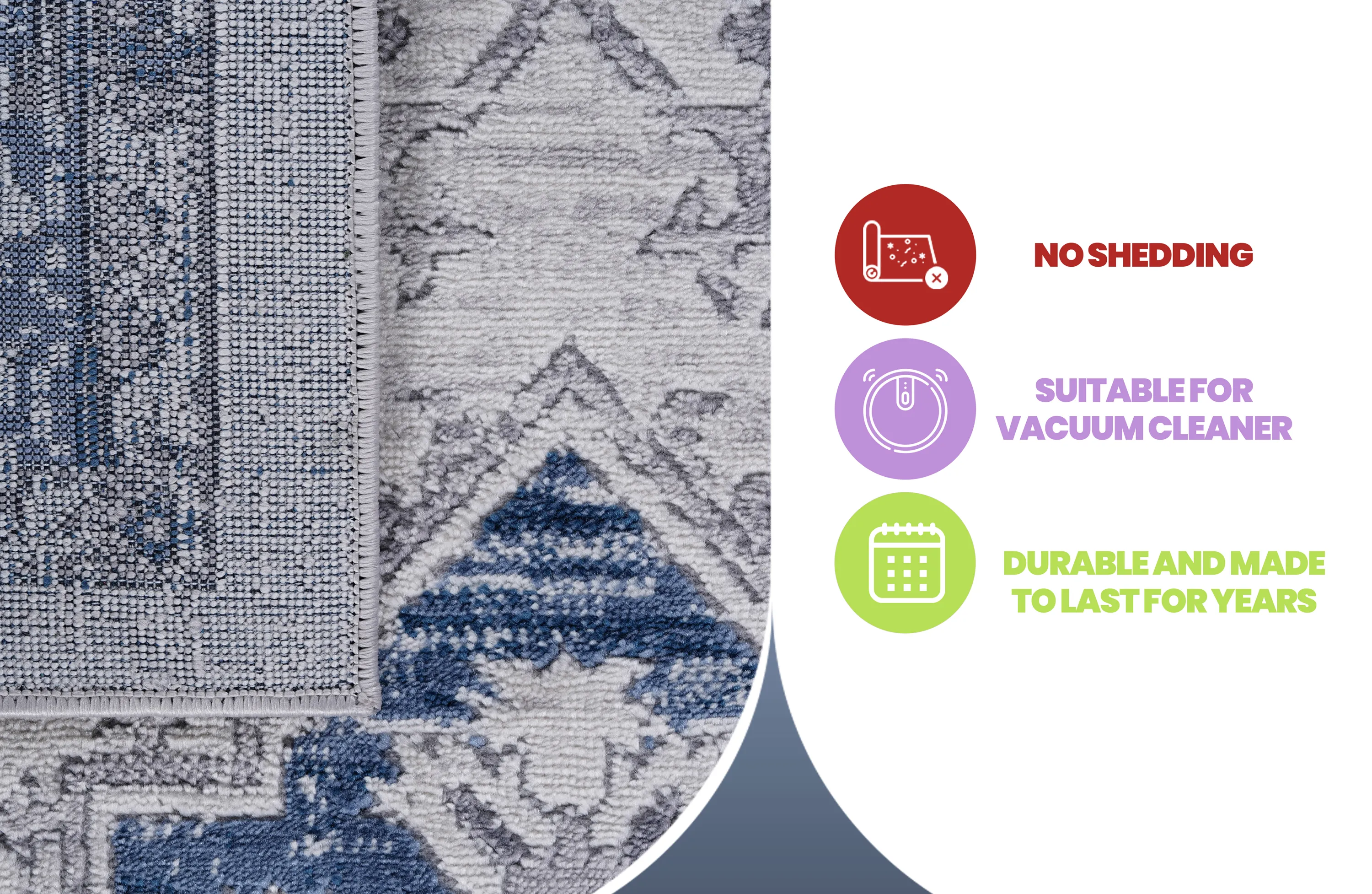 6X9 Blue/Grey/Oriental Non-Shedding Living Room Bedroom Dining Home Office Stylish and Stain Resistant Area Rug