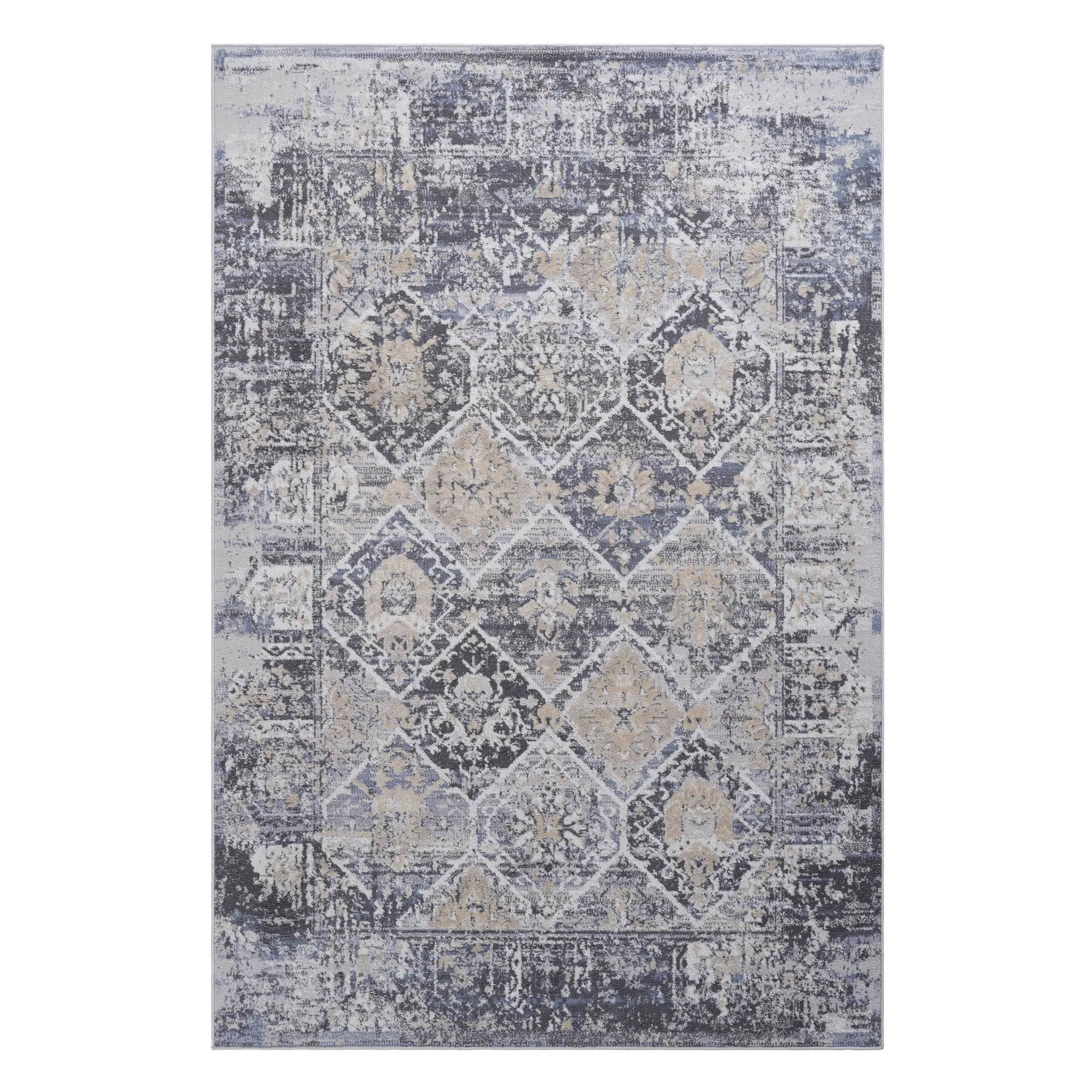 6X9 Grey/Blue /Traditional Non-Shedding Living Room Bedroom Dining Home Office Stylish and Stain Resistant Area Rug