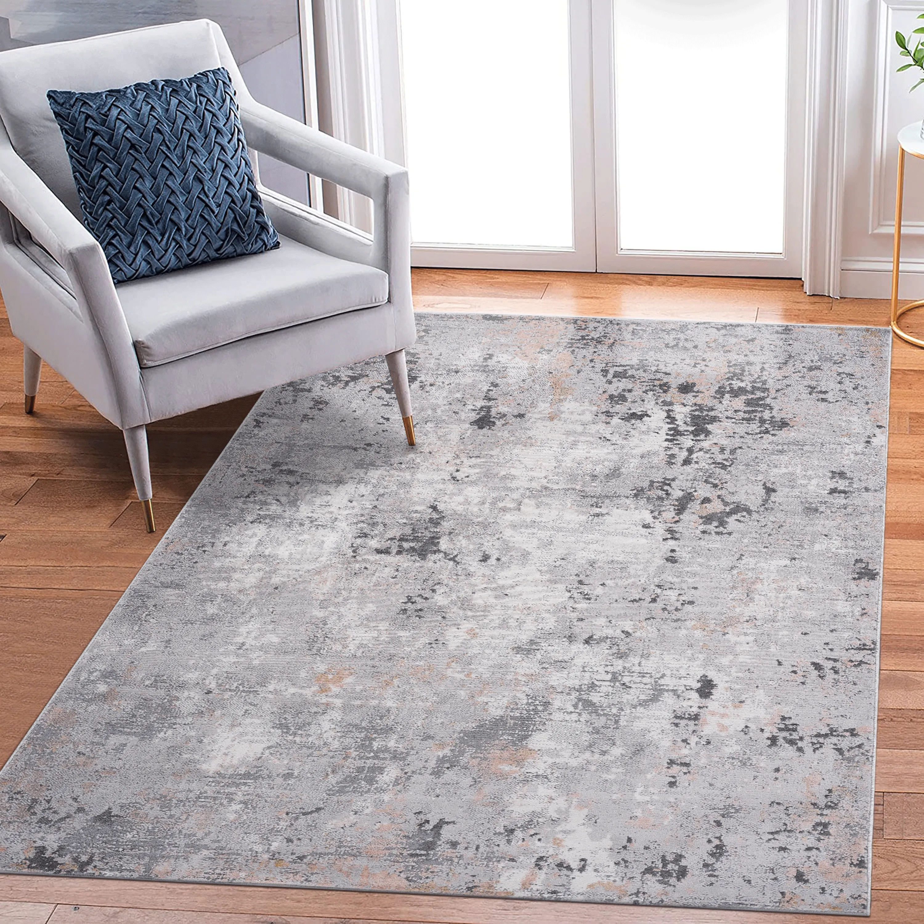 6X9 Grey/Multi/Abstract Non-Shedding Living Room Bedroom Dining Home Office Stylish and Stain Resistant Area Rug