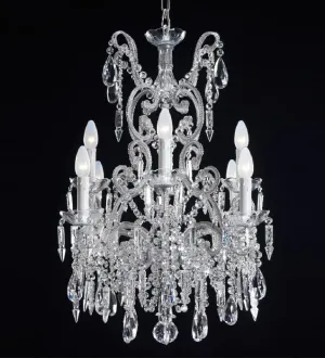 8 Light Luxury Bohemian Crystal Glass Chandelier