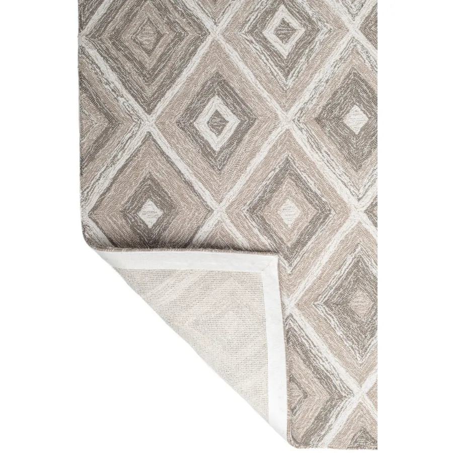 Alexandria Multicolour Beige Diamond P.E.T Indoor Outdoor Area Rug