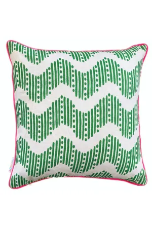 AQUA DOOR DESIGNS GREEN RIC RAC CUSHION