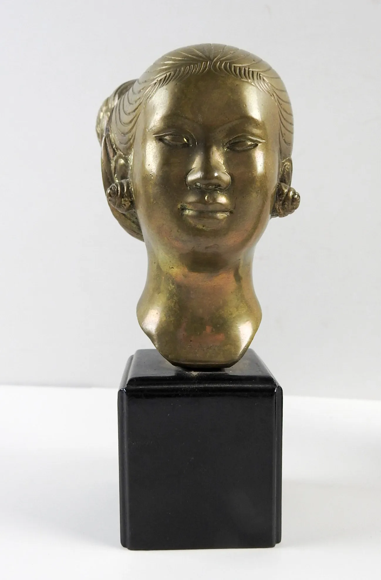 Asian Brass Sculpture Busts - A Pair