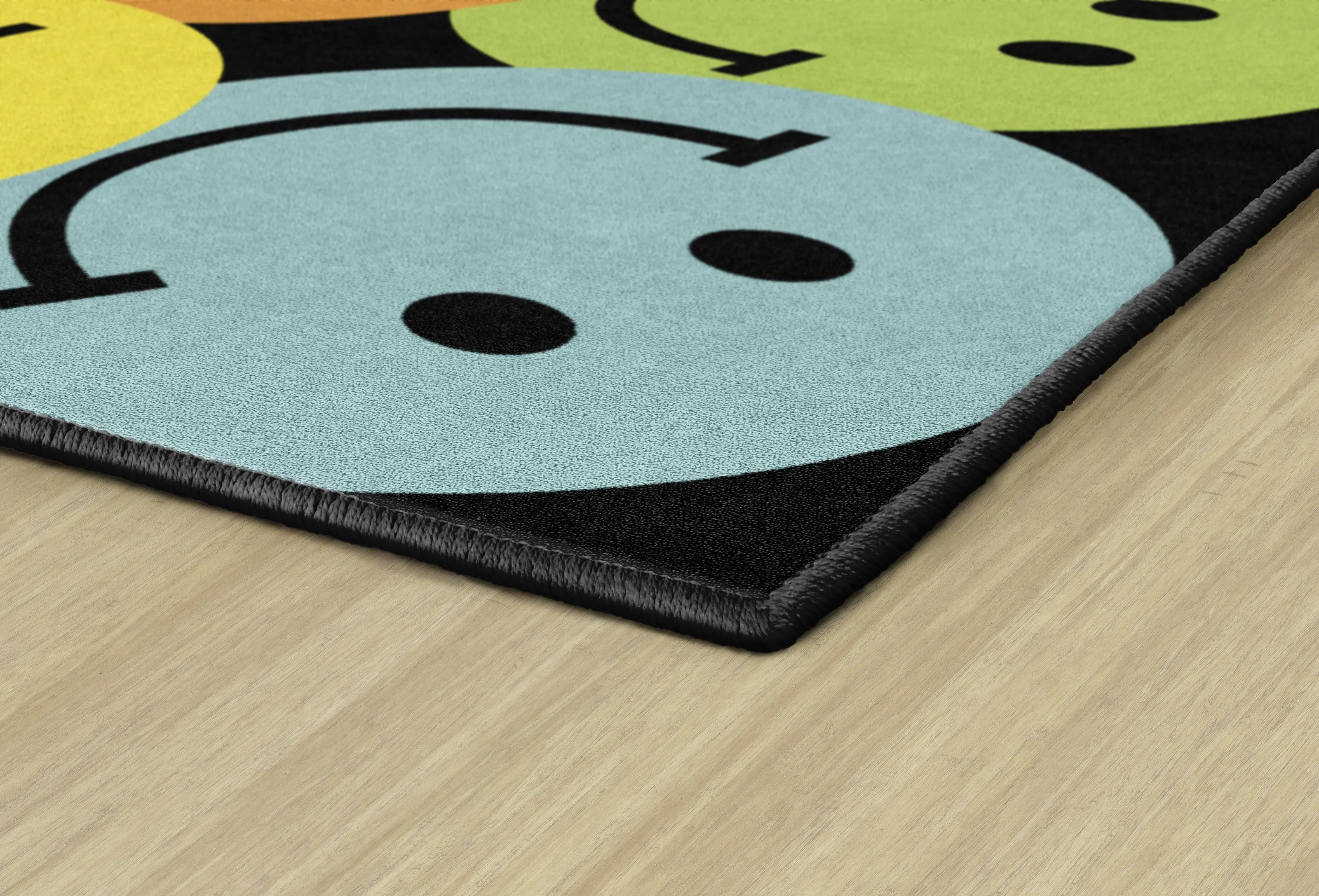 Big Rainbow Smiley Faces Rug | Rainbow Classroom Rug | Feels Like Friday Smileys | Schoolgirl Style