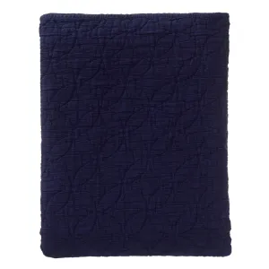 Carvado Cotton Bedspread [Dark blue]