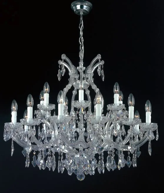 Chrome-Plated Maria Theresa Chandelier With 25 Or 22 Lights