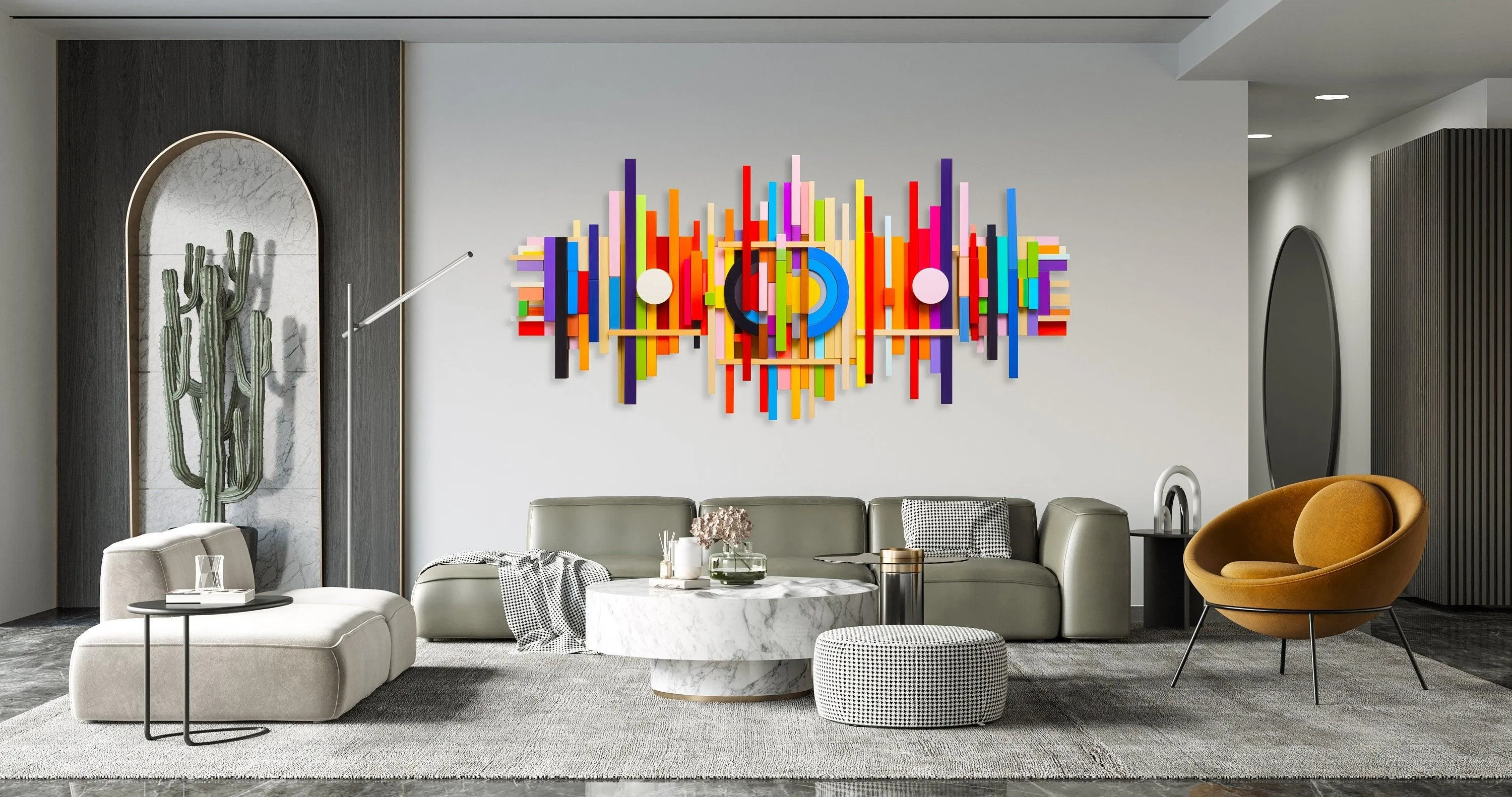 Colorful Art Sculpture #13 Prints on Plexiglass Geometric Sticks Art by UniQstiQ Abstract Wall Art 3D Wall Hangings Boho Wall Decor Printed