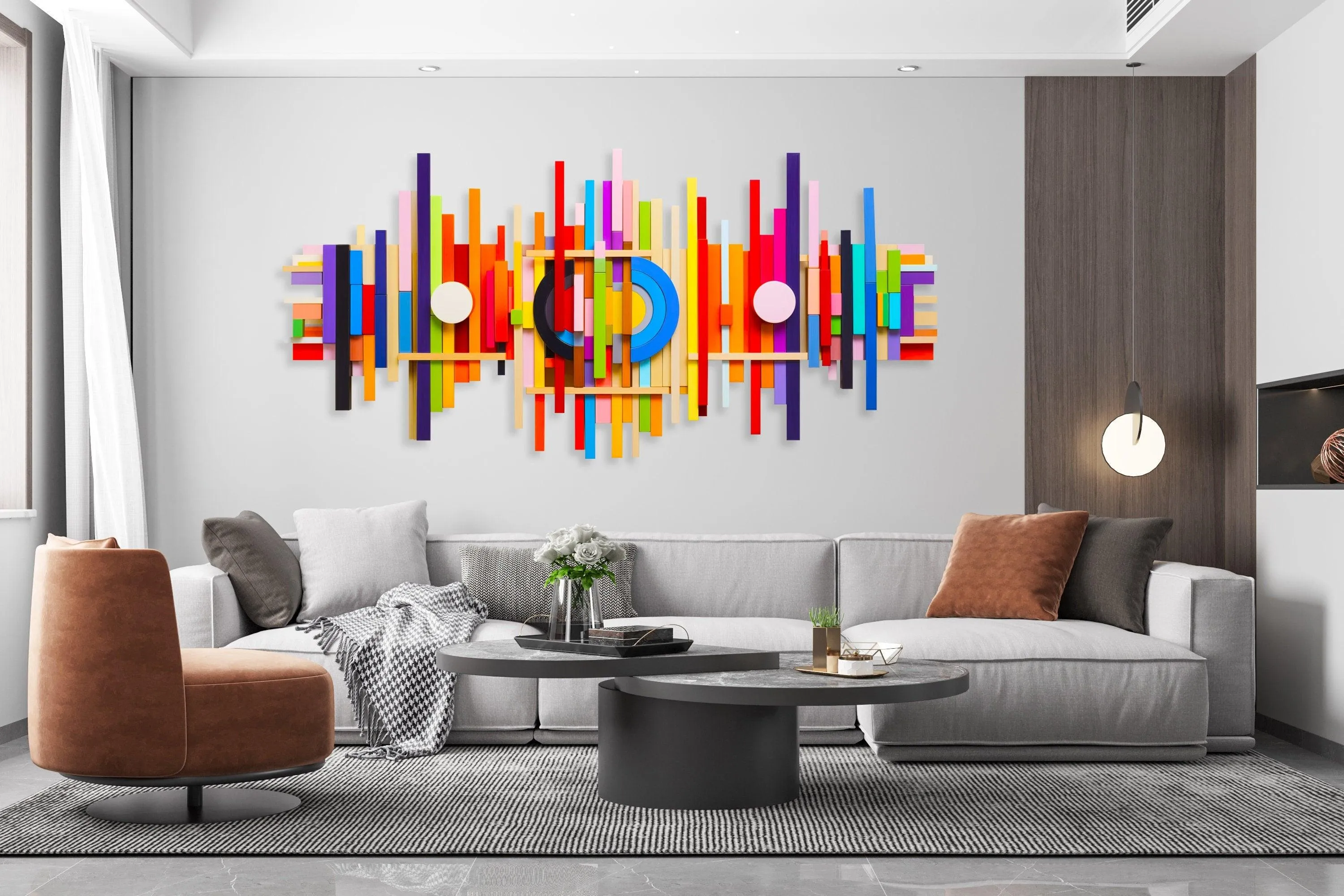 Colorful Art Sculpture #13 Prints on Plexiglass Geometric Sticks Art by UniQstiQ Abstract Wall Art 3D Wall Hangings Boho Wall Decor Printed