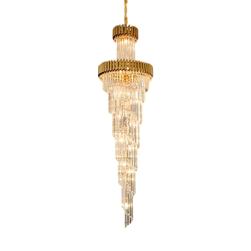 Contemporary Crystal Prism Chandelier - 14-Light Spiral Pendant Lamp for Banquet Halls - Black/Brass