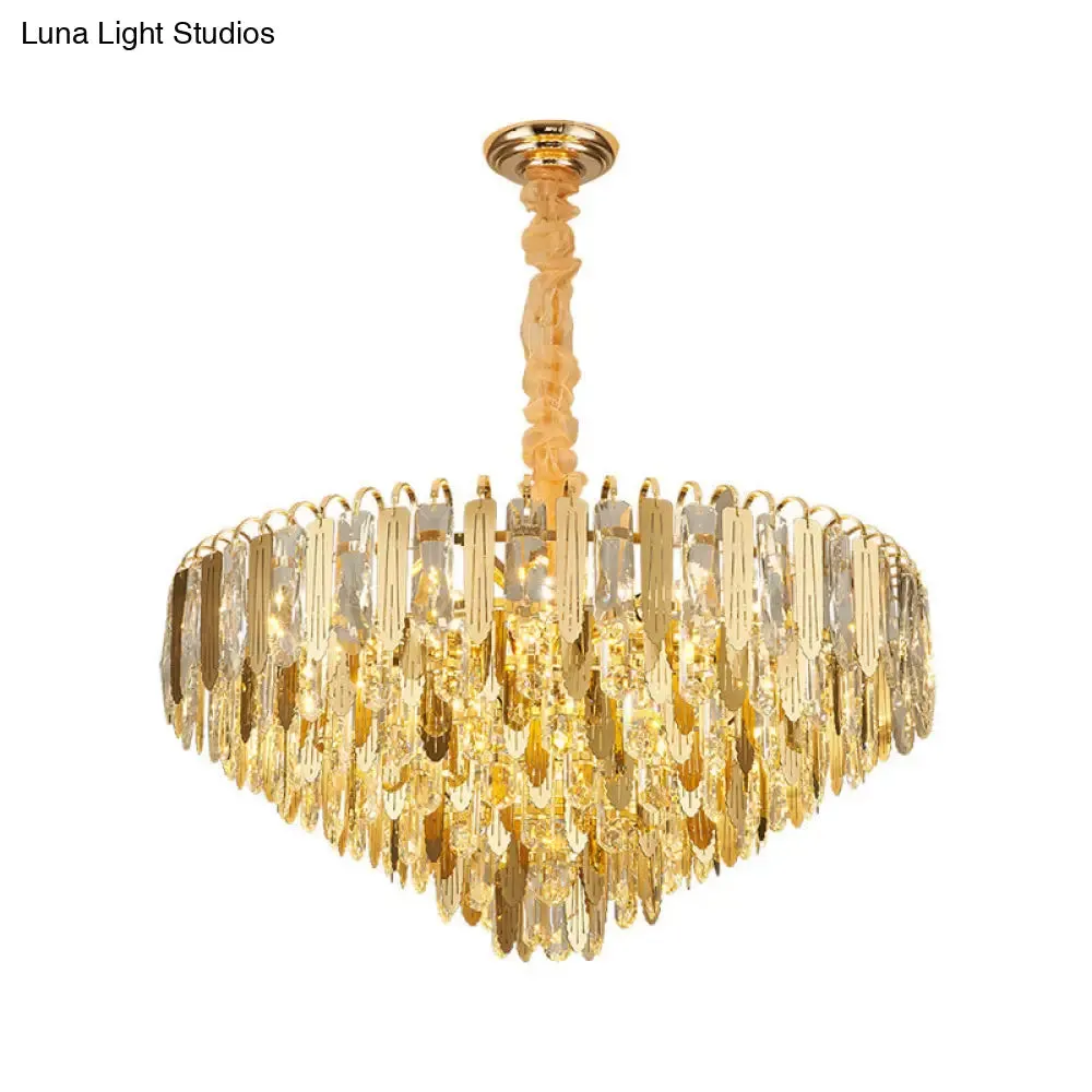 Contemporary Gold Crystal Draping Chandelier with 6 Heads – Elegant Bedroom Lighting