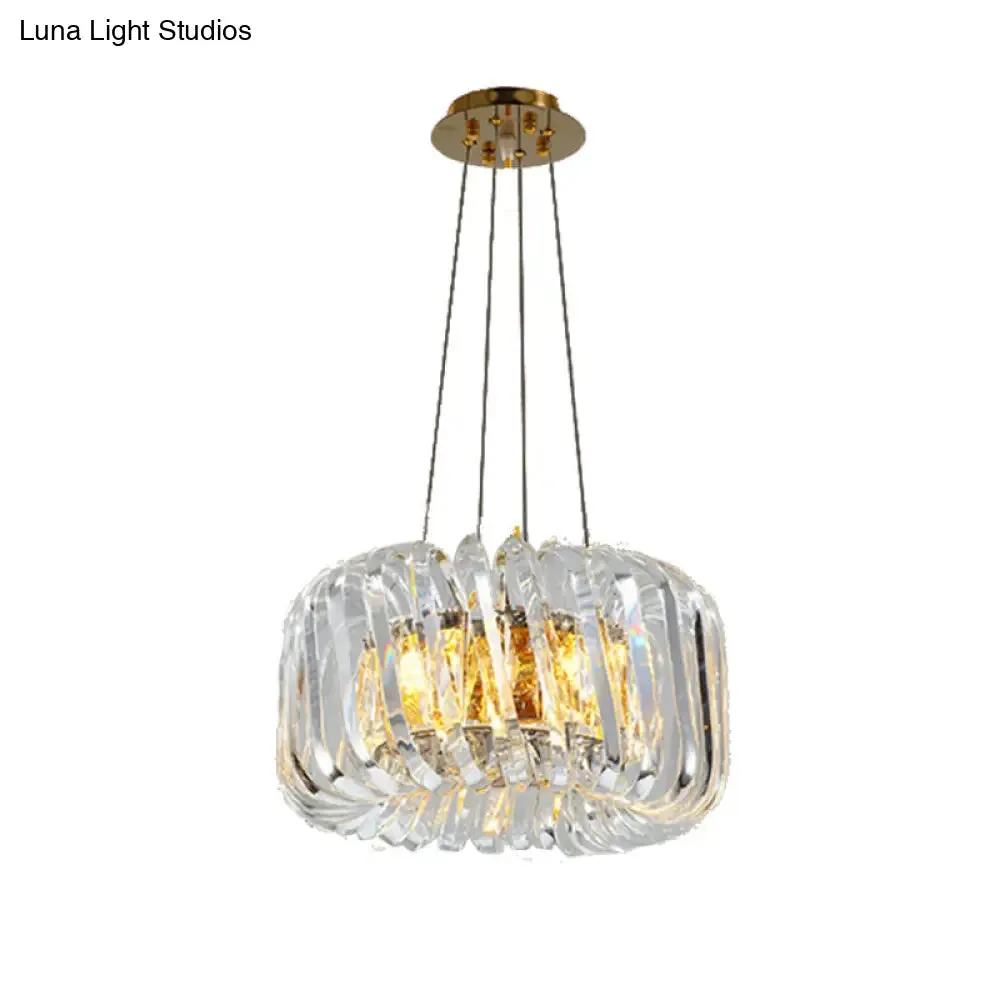 Contemporary LED Crystal Chandelier - Clear Treasure Bowl Pendant Ceiling Lamp