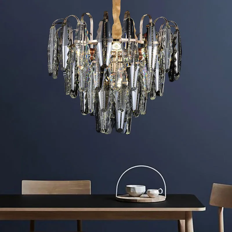 Contemporary Willow Chandelier: Clear Crystal Pendant Light with Multi Lights for Bedroom Ceiling