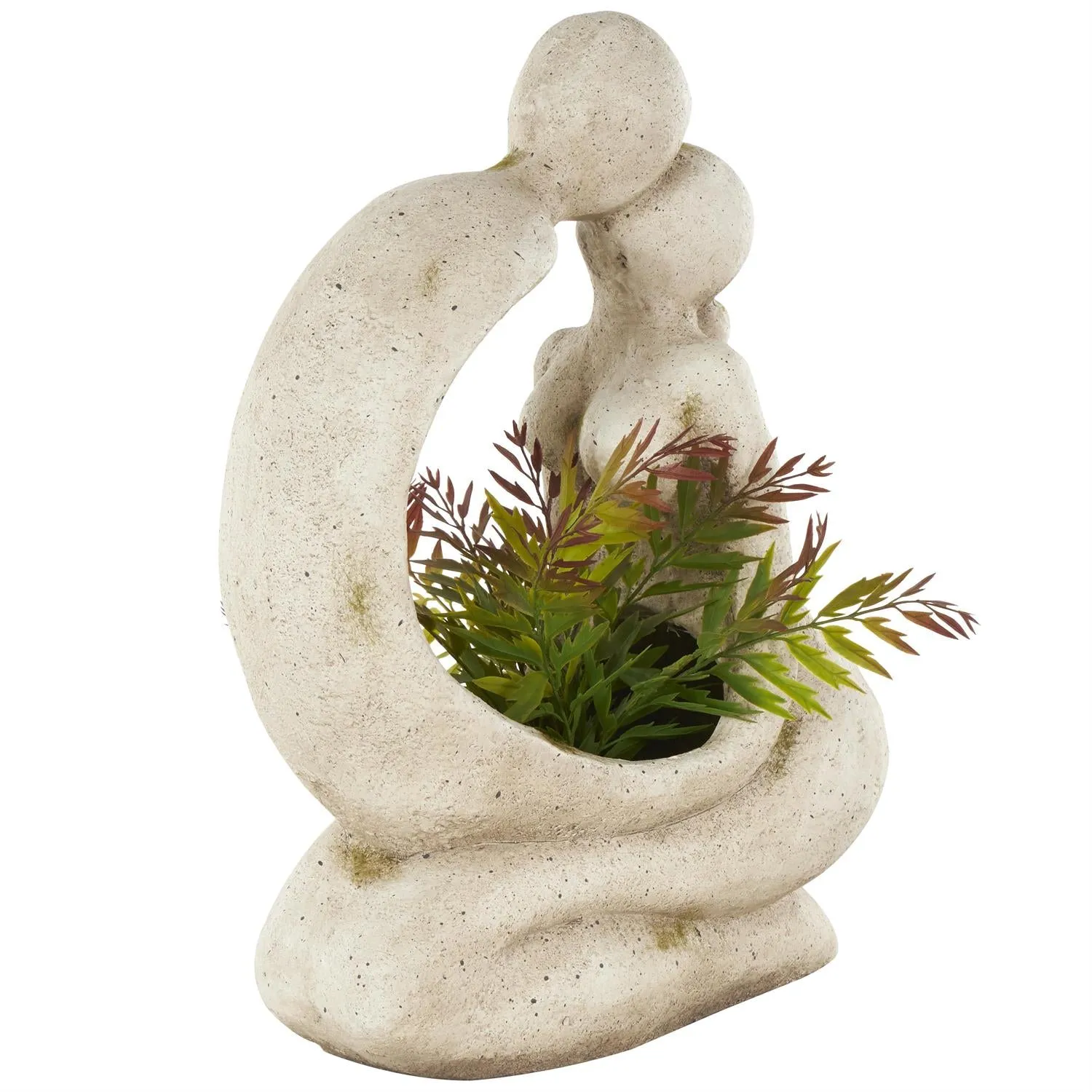 Cream Polystone People Sitting Planter