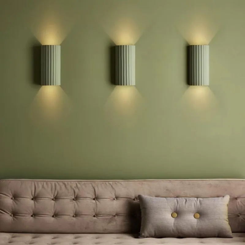 Cylindrical Ribbed Up-Down Wall Light