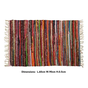 Decoris 90cm x 60cm Multi Coloured Stripe Rug