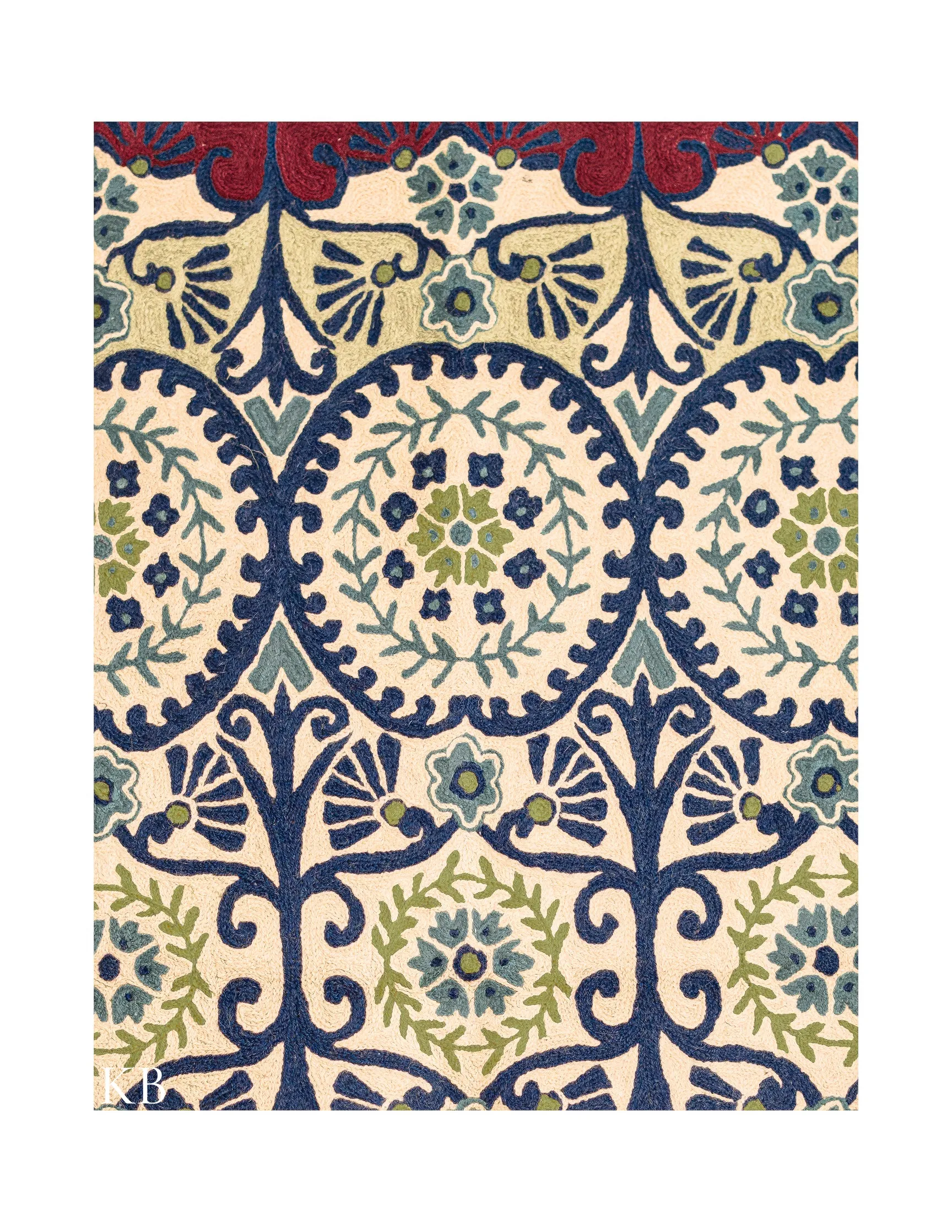 Diwan-e-Khas Orb Orchid Kashmiri Rug