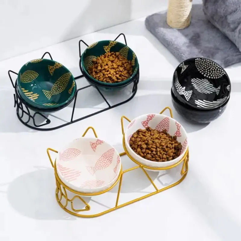 Elevated Ceramic Bowls   Stylish Stand