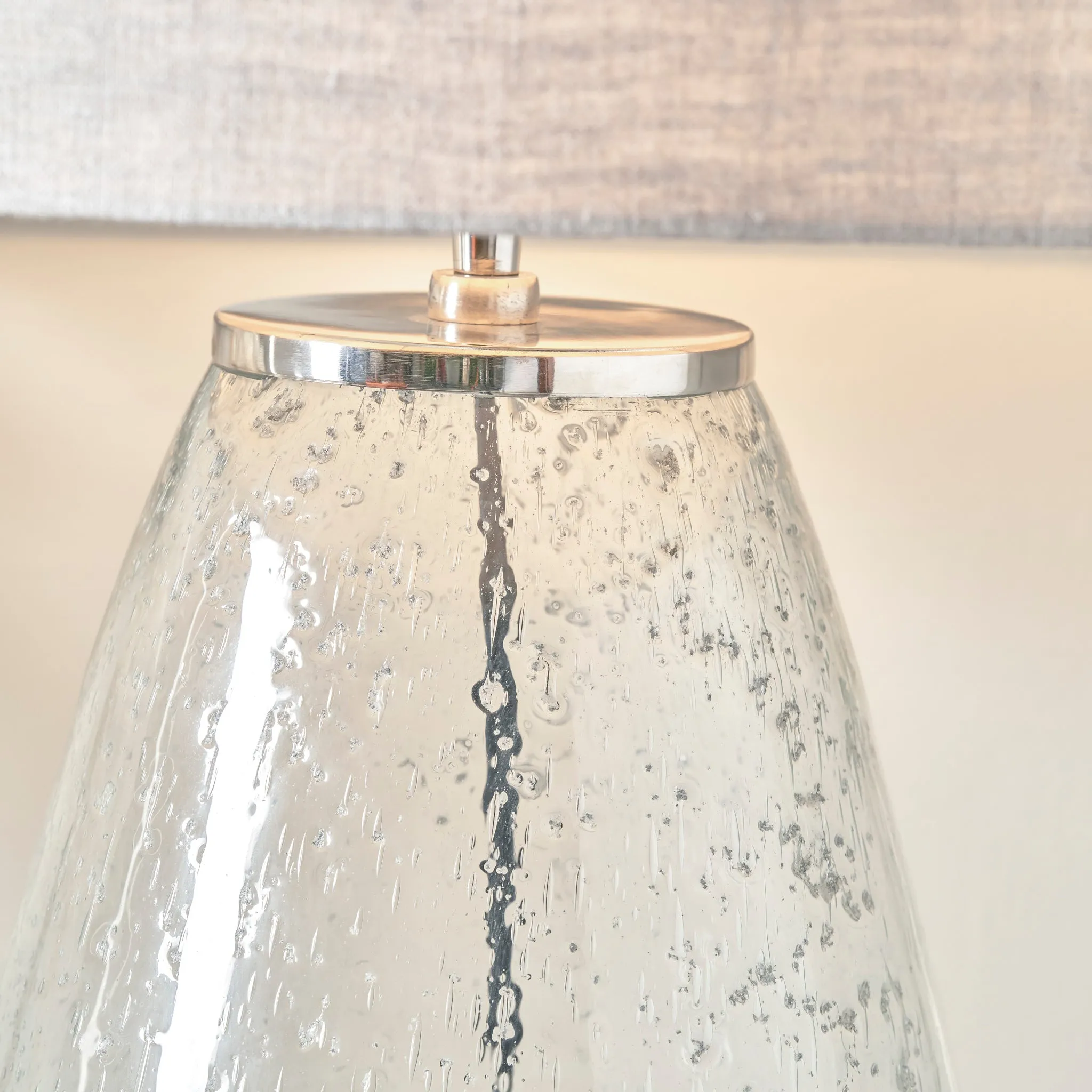 Elysia Bubble Glass and Silver Metal Table Lamp