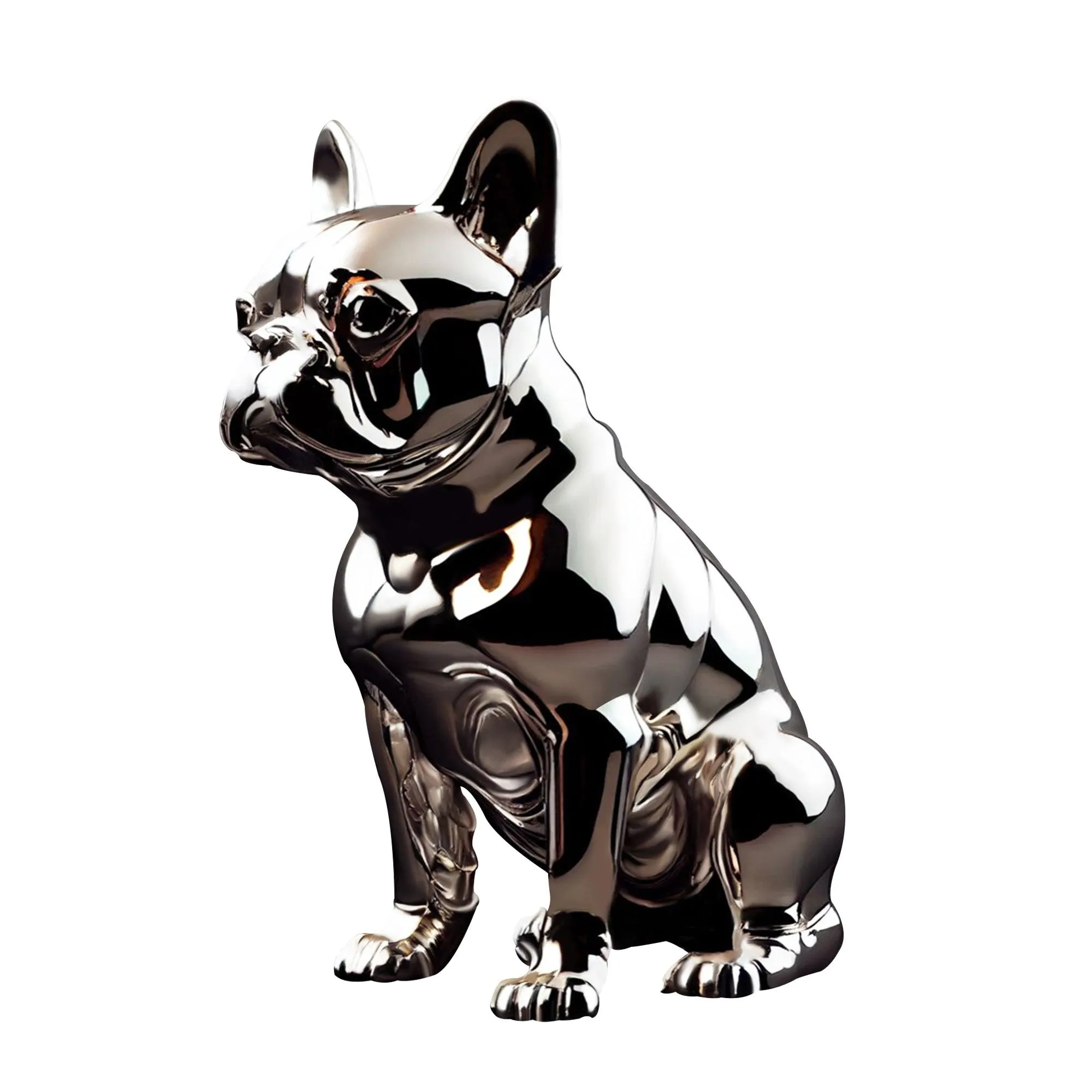 FINEST Indoor Stainless Steel Bulldog Animal Art  Sculpture FS-035