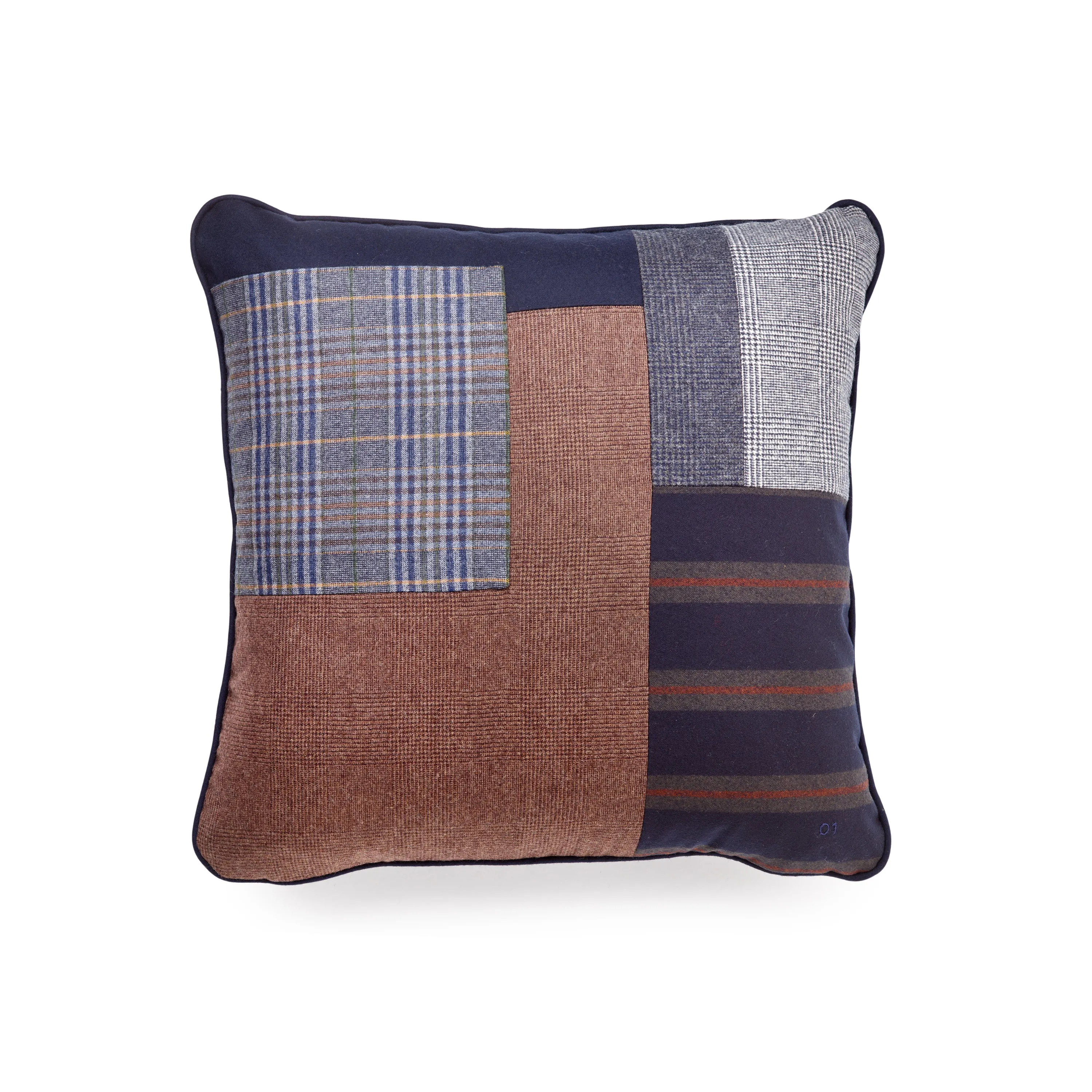 Fox Flannel Mixed Check Patchwork Cushion Cover