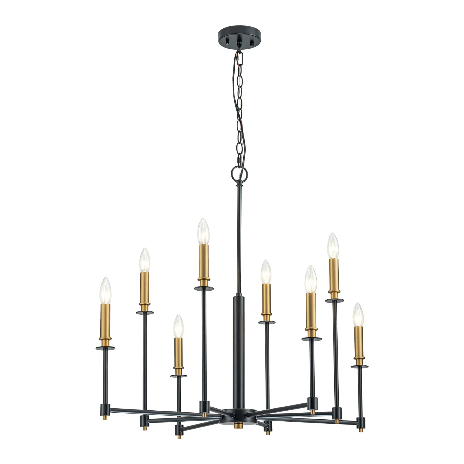 Glowlings 8-Light Contemporary/Classic 32"Wide Large Dimmable Candle Style Chandelier