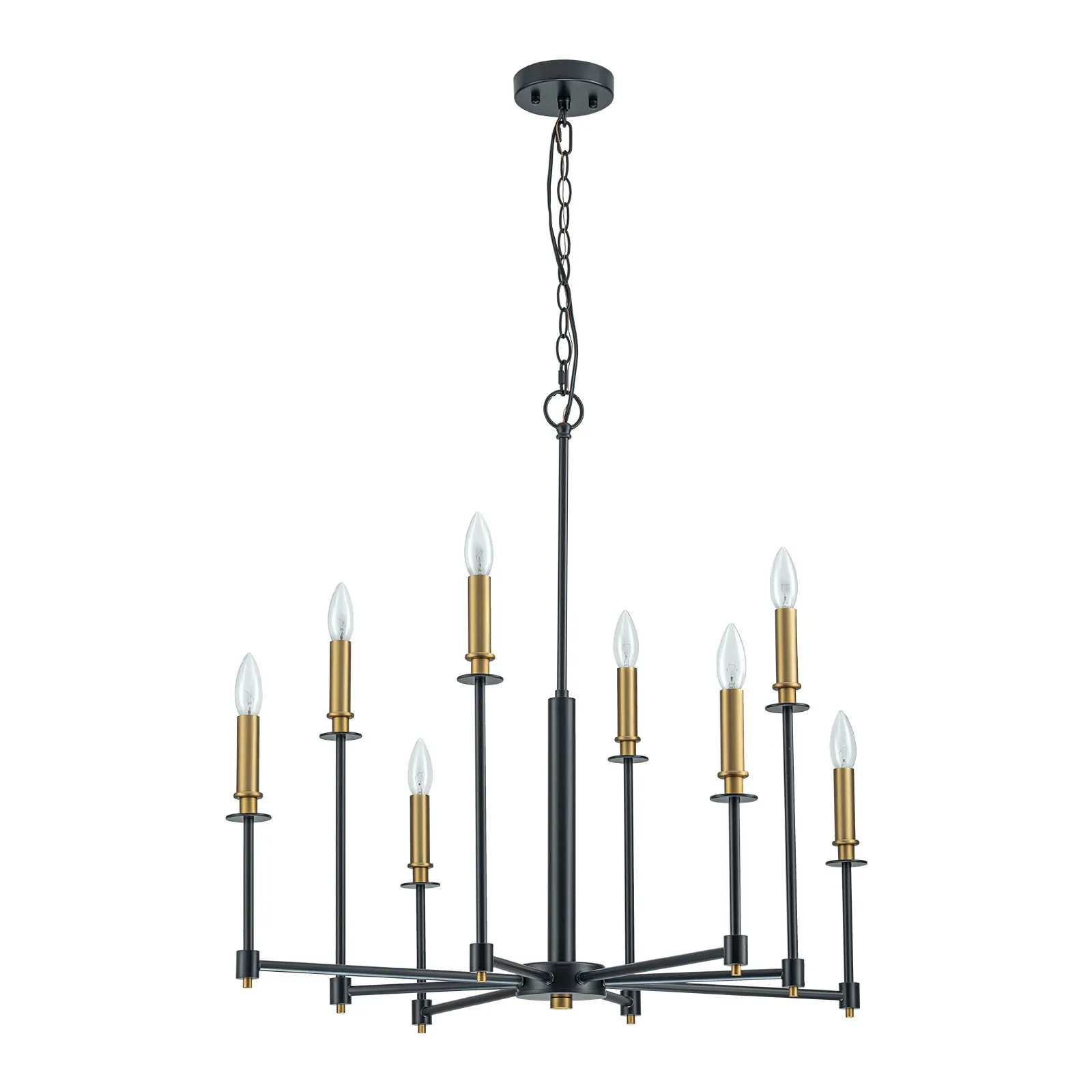 Glowlings 8-Light Contemporary/Classic 32"Wide Large Dimmable Candle Style Chandelier