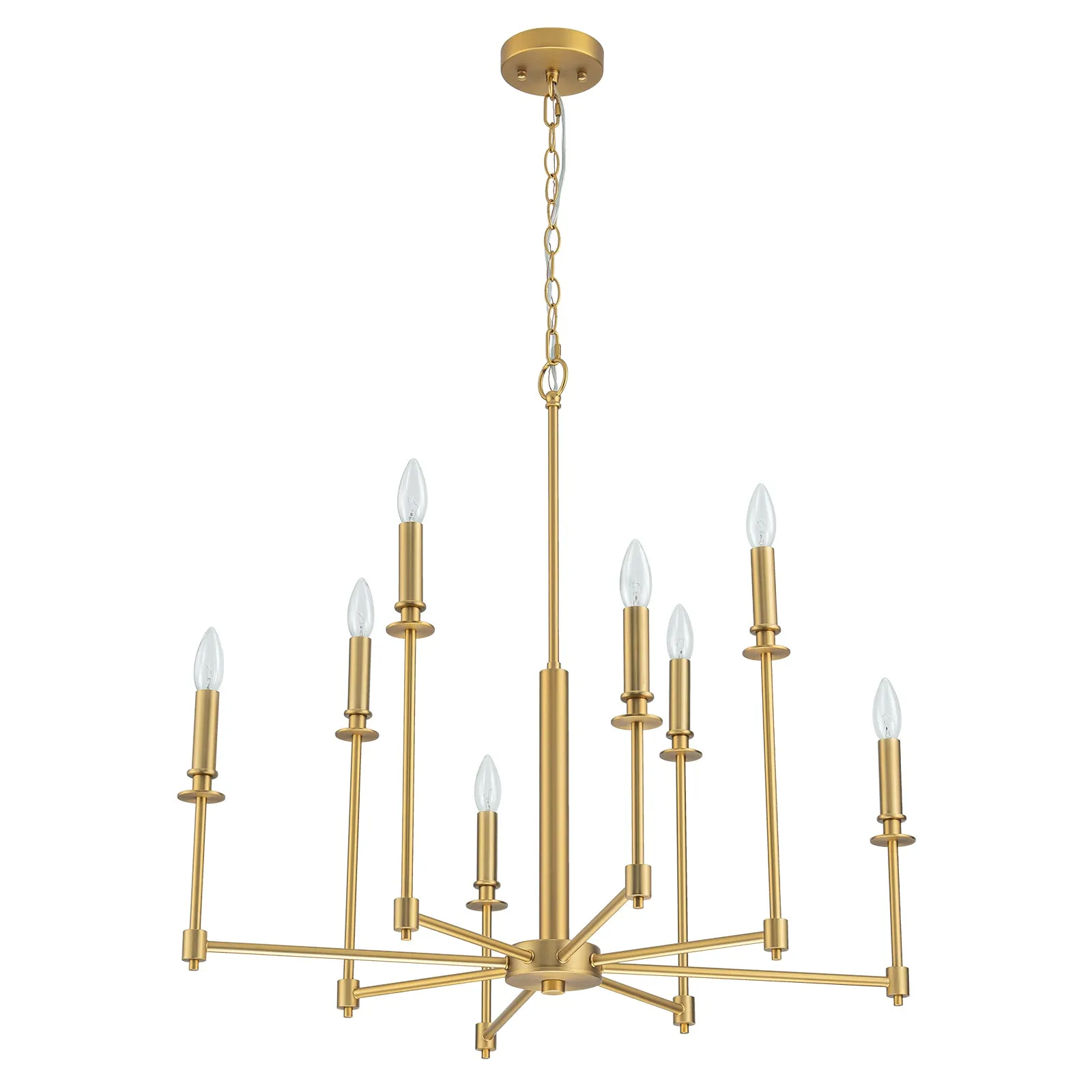 Glowlings 8-Light Contemporary/Classic 32"Wide Large Dimmable Candle Style Chandelier