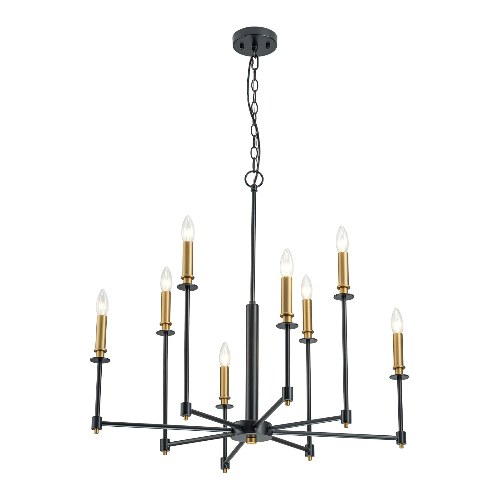 Glowlings 8-Light Contemporary/Classic 32"Wide Large Dimmable Candle Style Chandelier