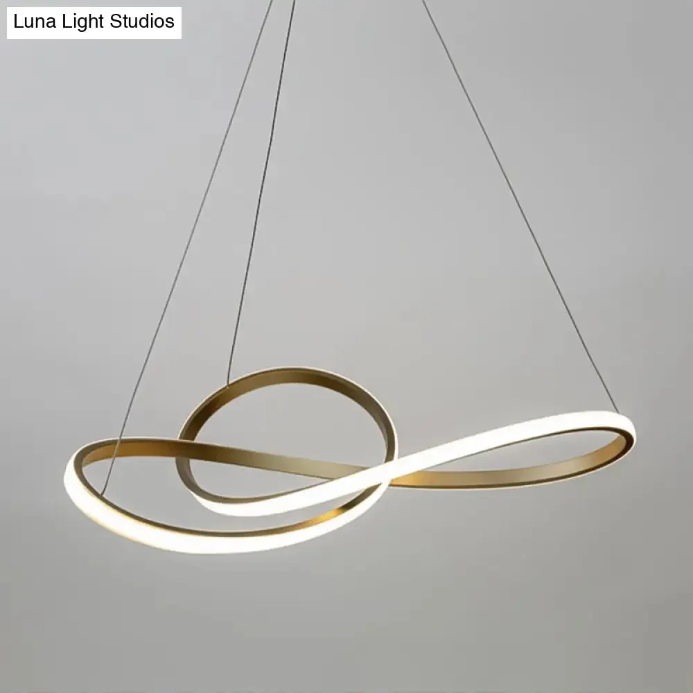 Gold Finish LED Chandelier with Musical Notes - Perfect for Minimalist Living Rooms