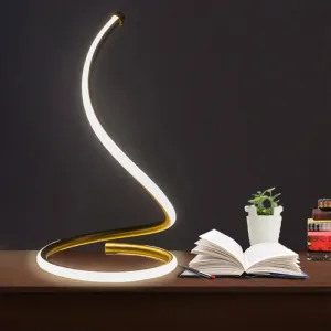 Golden LED Spiral Silica Gel Night Light - Simple & Innovative Table Lamp for Bedrooms