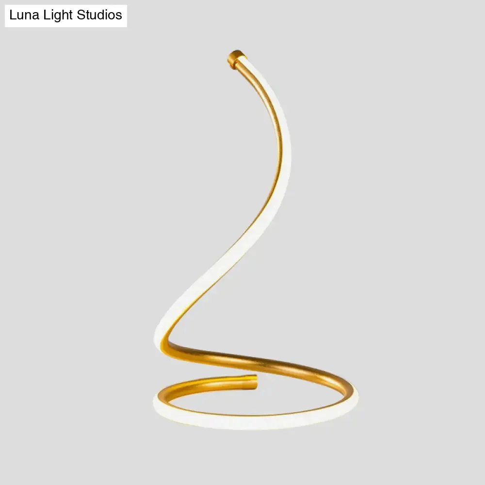 Golden LED Spiral Silica Gel Night Light - Simple & Innovative Table Lamp for Bedrooms