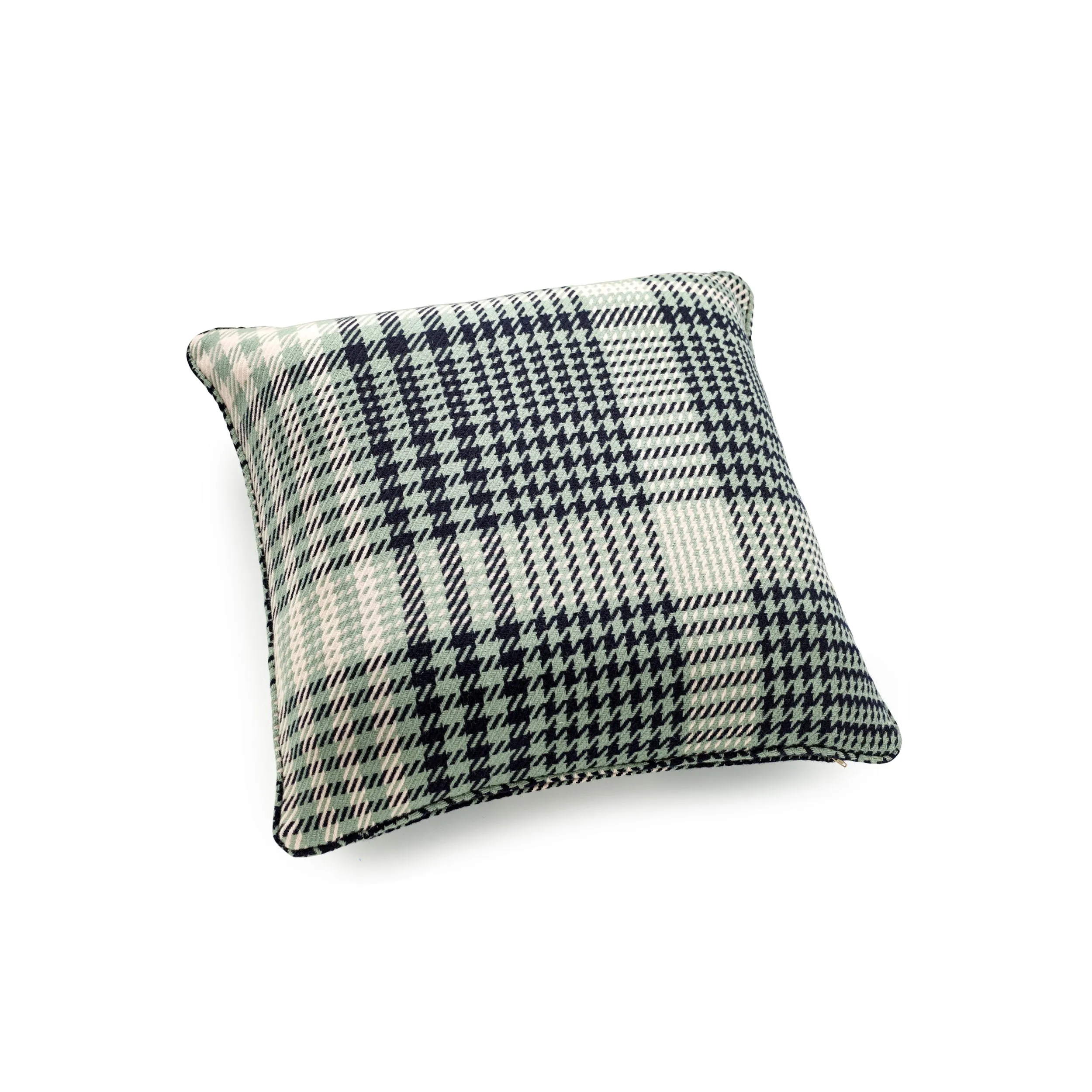 Haddeo Glen Check Large Classic Cushion in Eau De Nil