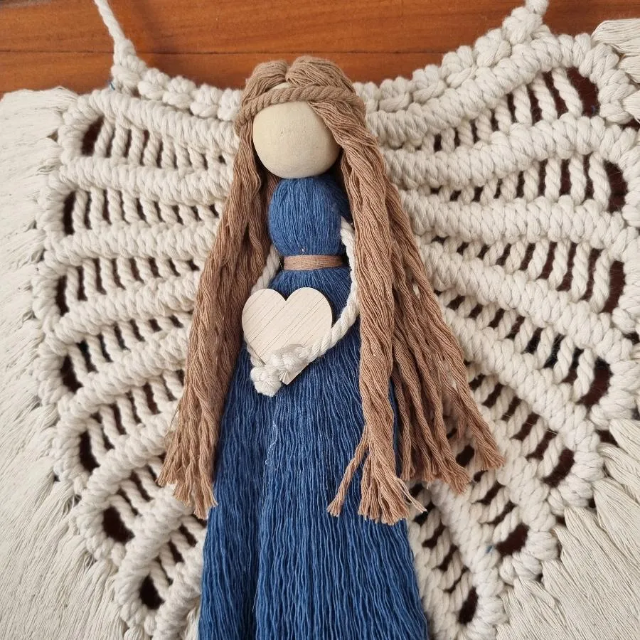 Hand Knotted Angel Macrame Wall Hanging