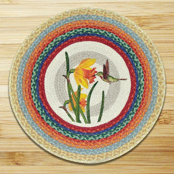 Hummingbird Round Patch Rug