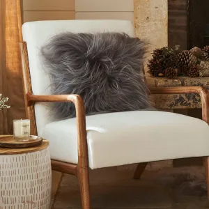 Icelandic Sheepskin Cushion - Grey