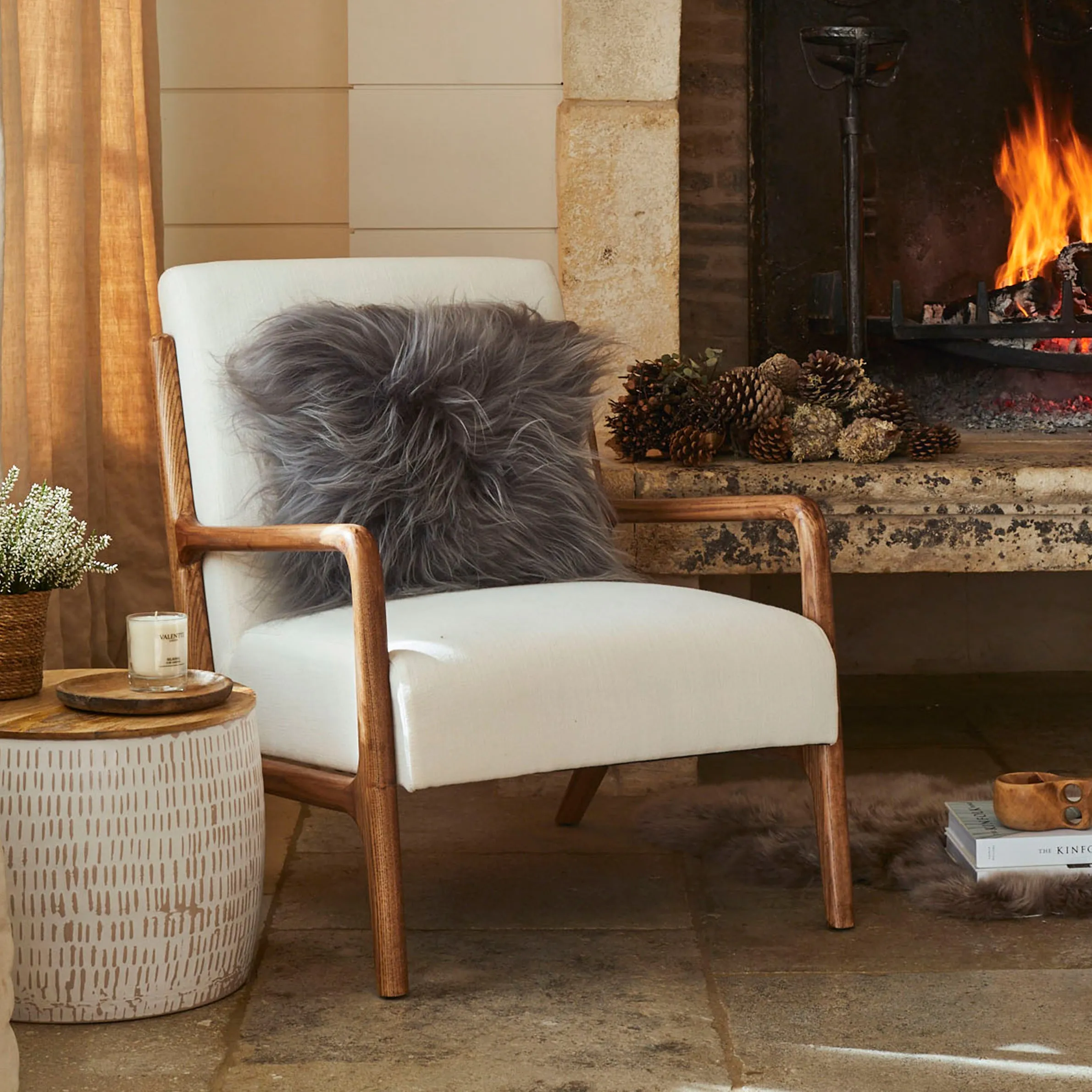 Icelandic Sheepskin Cushion - Grey